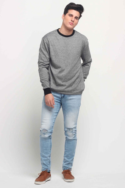 Relaxed Fit Pullover With Cut & Sew Panel