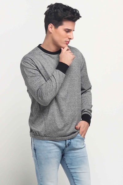 Relaxed Fit Pullover With Cut & Sew Panel