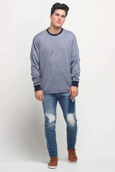 Relaxed Fit Pullover With Cut & Sew Panel