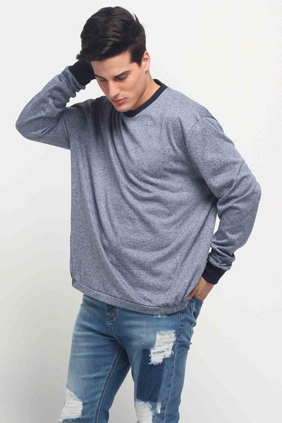 Relaxed Fit Pullover With Cut & Sew Panel