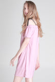 Regular Length Shift Dress With Cold Shoulder Detail