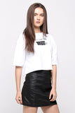 Boxy Tee With Graphic Print and Fringe Detail