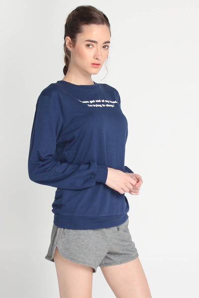 Boyfriend Fit Pullover With Graphic Print