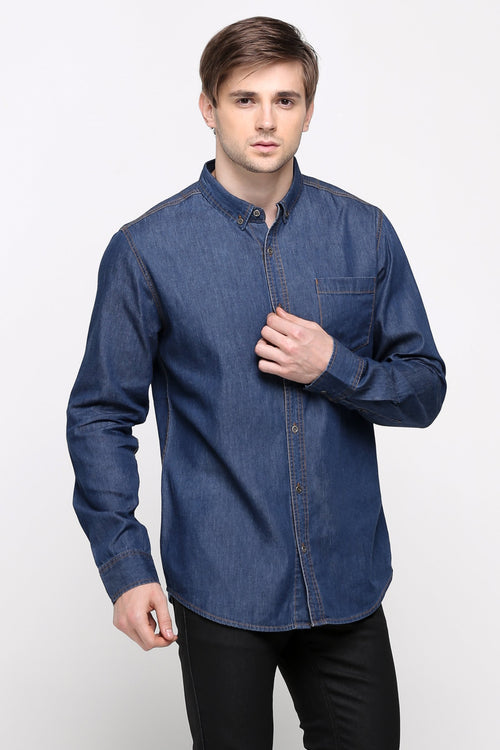 Chambray Shirt With Pocket