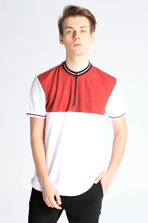 Polo Shirt With Zipper Detail