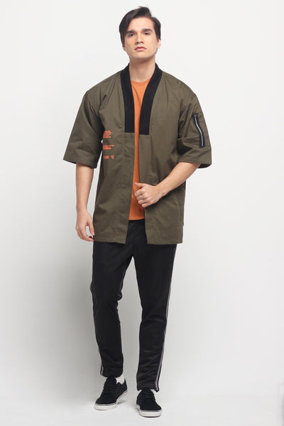 Twill Kimono With Graphic Print