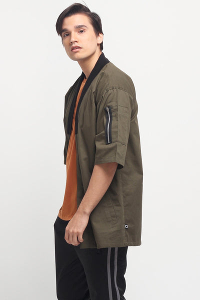 Twill Kimono With Graphic Print