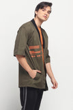 Twill Kimono With Graphic Print