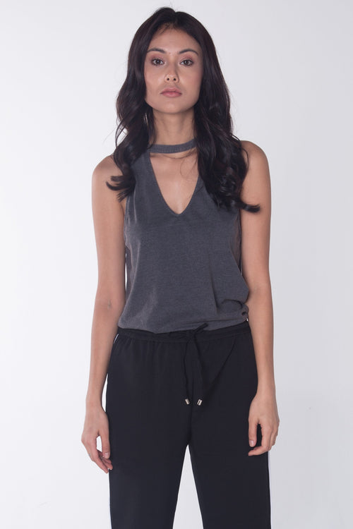 Relaxed Fit Tank Top With Raw Edge Effect