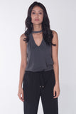 Relaxed Fit Tank Top With Raw Edge Effect