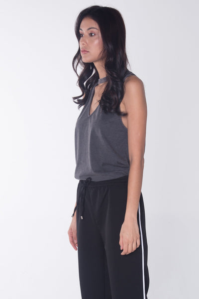 Relaxed Fit Tank Top With Raw Edge Effect