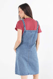 Denim Jumper Skirt With Braided Straps