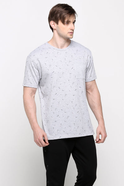 Relaxed Fit Tee With Pocket Detail in All-Over Print