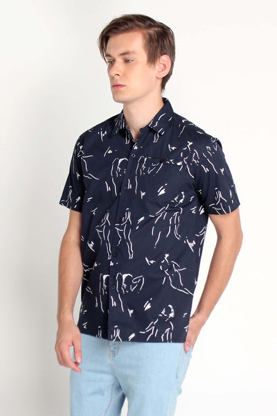 Poplin Shirt With All-Over Print