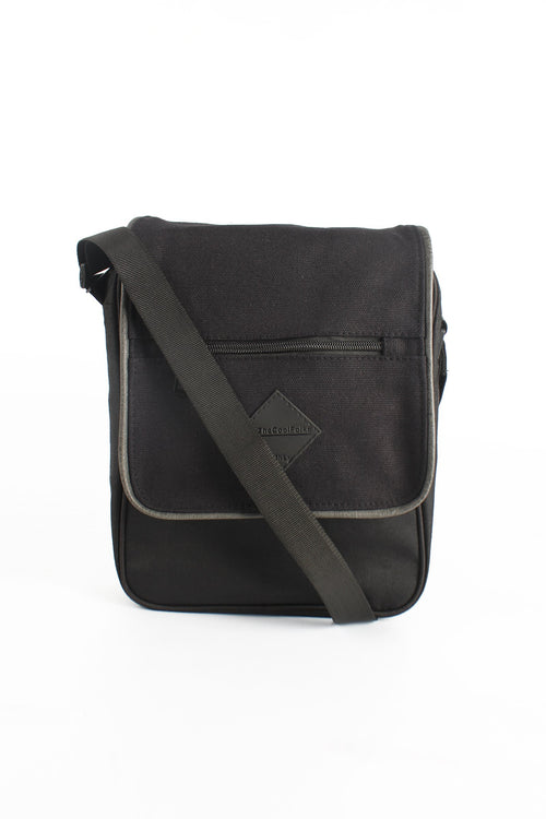 Canvas Sling Bag with Zippered Pocket