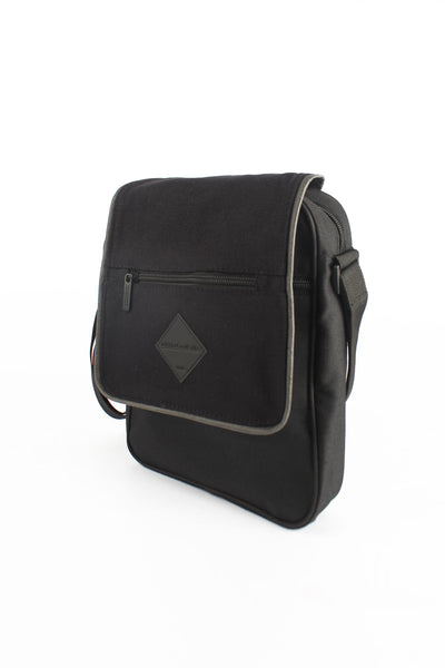 Canvas Sling Bag with Zippered Pocket