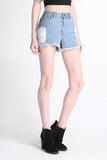 Denim Shorts With Round Zipper Puller