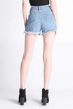 Denim Shorts With Round Zipper Puller
