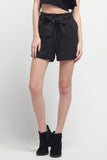 Striped Fashion Shorts With Self-Fabric Belt