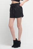 Striped Fashion Shorts With Self-Fabric Belt