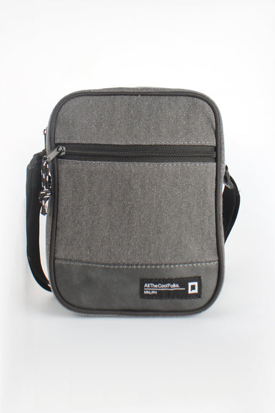 Canvas Sling Bag with Zippered Pocket