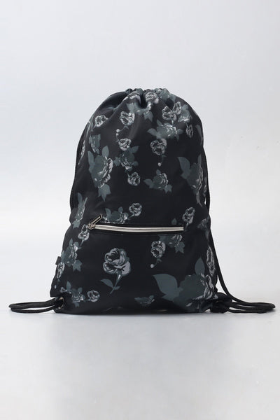 Drawstring Backpack With All-Over Floral Print