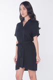 The Dress Code Regular Length Shirt Dress With Pocket Detail