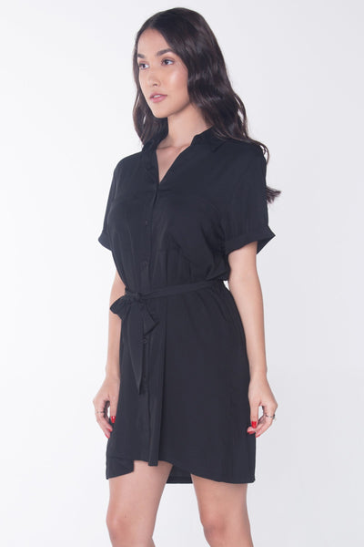 The Dress Code Regular Length Shirt Dress With Pocket Detail