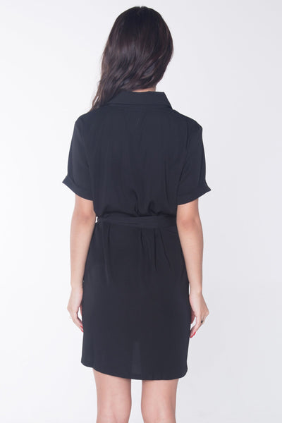 The Dress Code Regular Length Shirt Dress With Pocket Detail