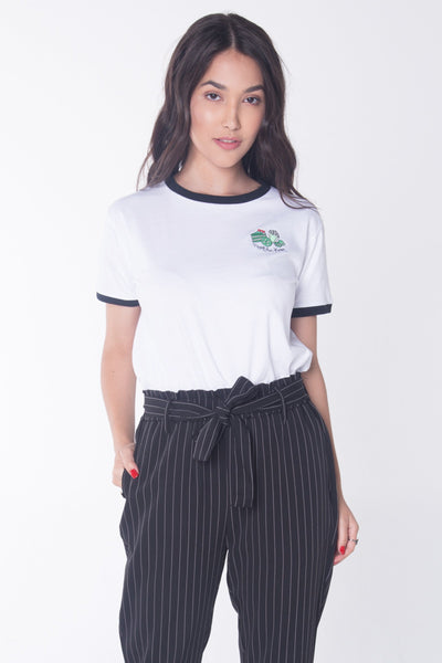 Semi Fit Tee With Embroidery