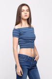 Off-shoulder Fitted Crop Tee