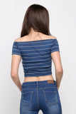 Off-shoulder Fitted Crop Tee