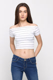 Off-shoulder Fitted Crop Tee
