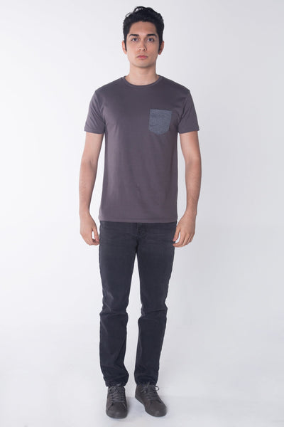 Semi Fit Tee With Pocket Detail