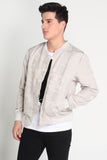 Textured Bomber Jacket With Zipper Detail