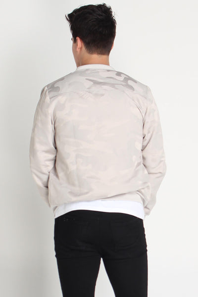 Textured Bomber Jacket With Zipper Detail
