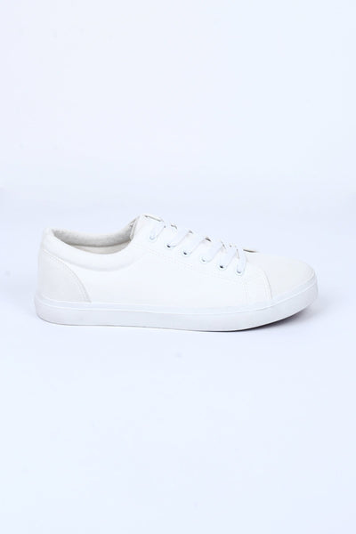 Men's Synthetic Leather Lace-Up Sneakers