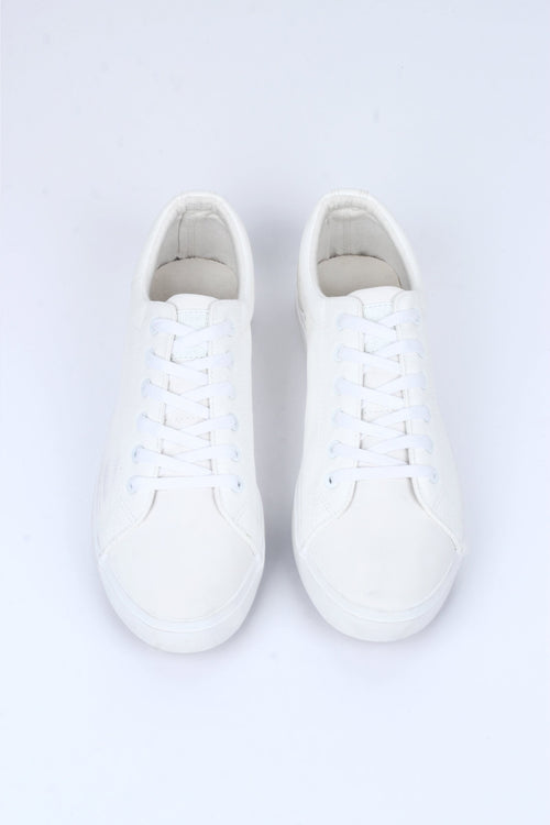 Men's Synthetic Leather Lace-Up Sneakers
