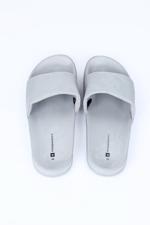 Rubber Sliders With Textured Strap Detail