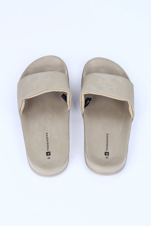 Rubber Sliders With Textured Strap Detail