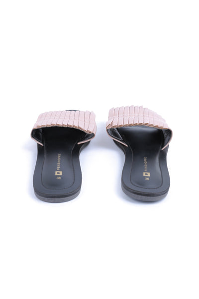 Pleated Slide Flat Sandals