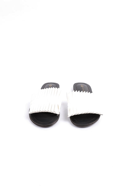 Pleated Slide Flat Sandals
