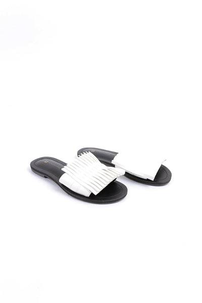 Pleated Slide Flat Sandals