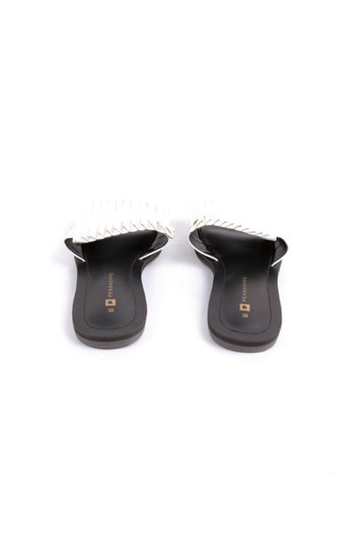 Pleated Slide Flat Sandals