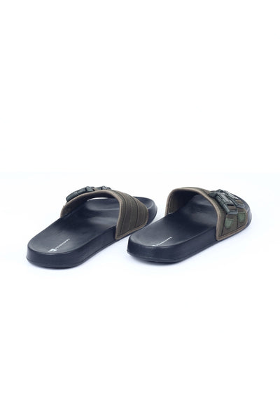Rubber Sliders With Strap Detail