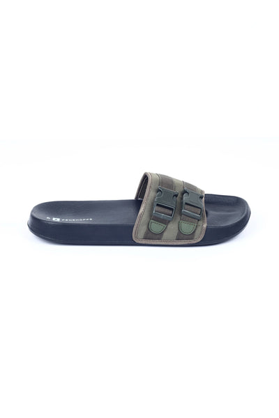 Rubber Sliders With Strap Detail