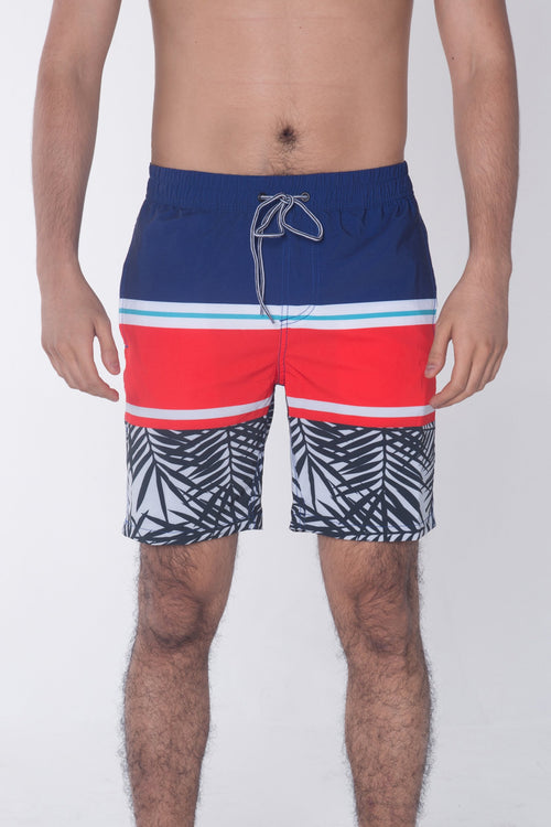 Regular Fit Board Shorts With Elasticised Waistband
