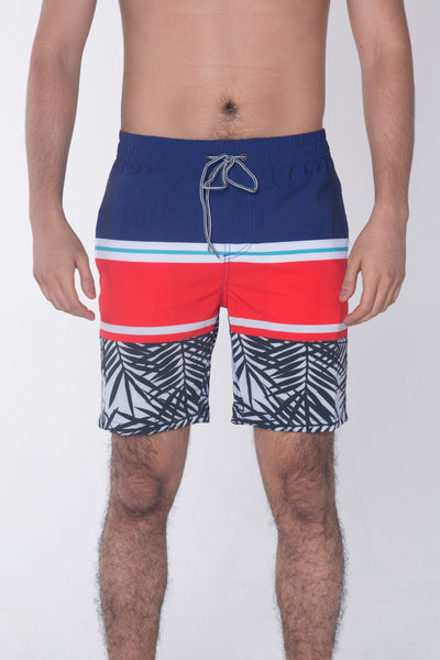 Regular Fit Board Shorts With Elasticised Waistband