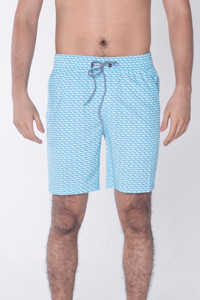 Regular Fit Board Shorts With Elasticised Waistband