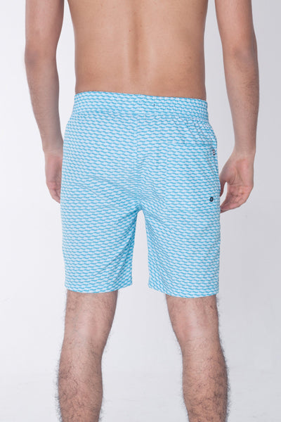 Regular Fit Board Shorts With Elasticised Waistband